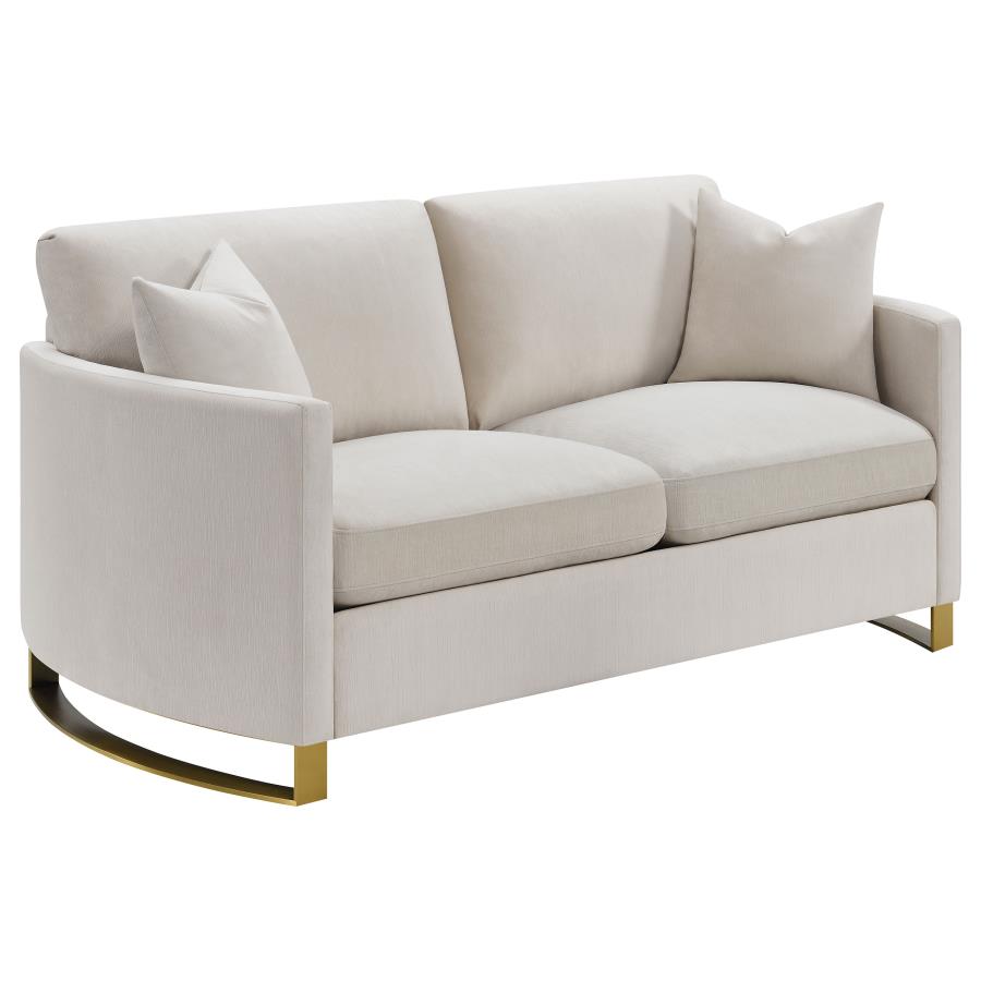 (image for) Corliss Upholstered Arched Arm Loveseat Beige