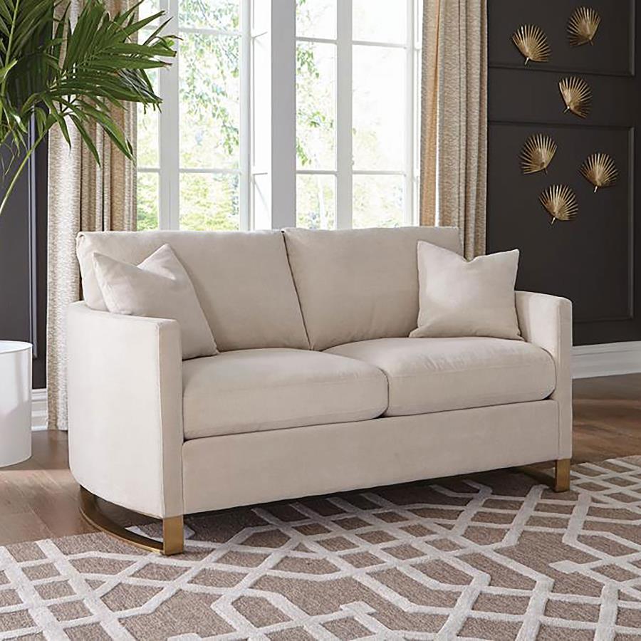 (image for) Corliss Upholstered Arched Arm Loveseat Beige