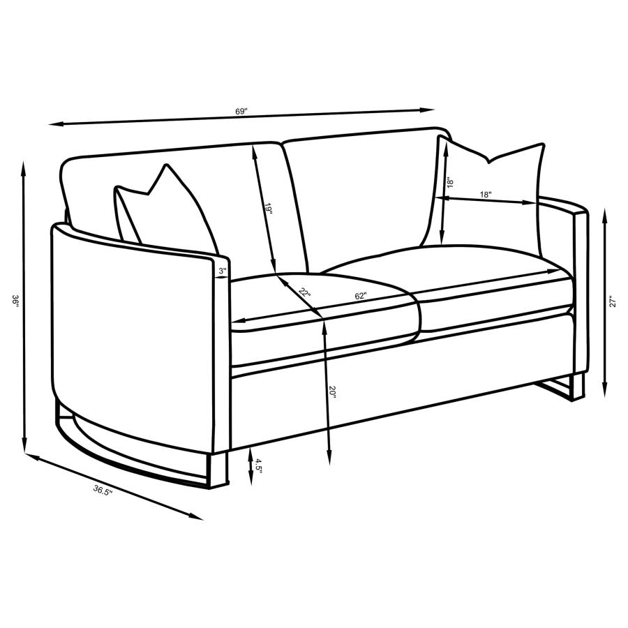 (image for) Corliss Upholstered Arched Arm Loveseat Beige