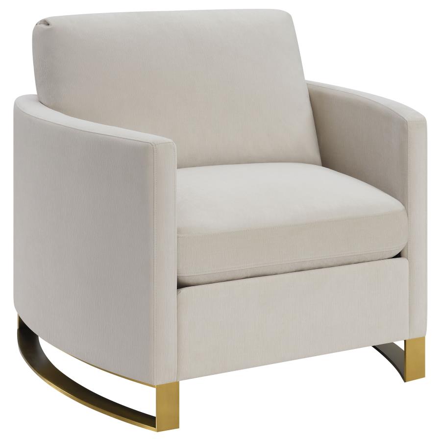 (image for) Corliss Upholstered Arched Arm Accent Chair Beige - Click Image to Close