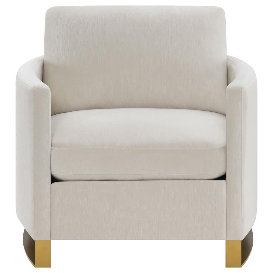 (image for) Corliss Upholstered Arched Arm Accent Chair Beige