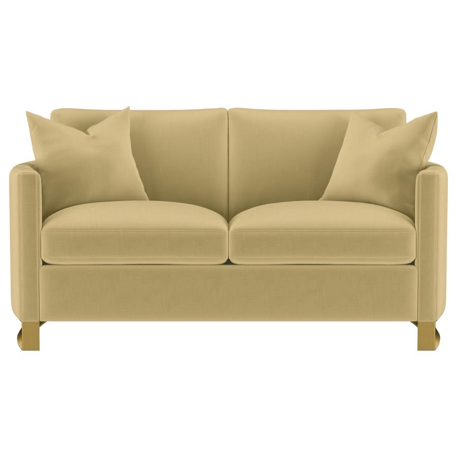 Corliss 2-piece Velvet Upholstered Sofa Set Camel