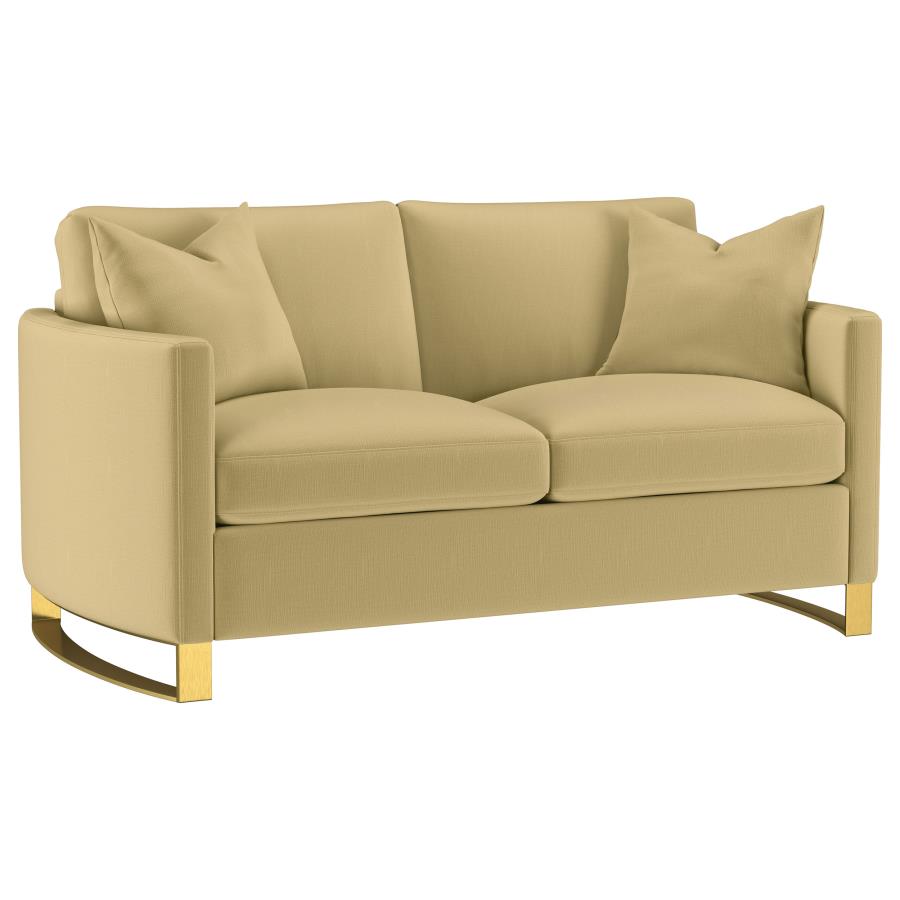 (image for) Corliss Upholstered Curved Track Arm Loveseat Camel