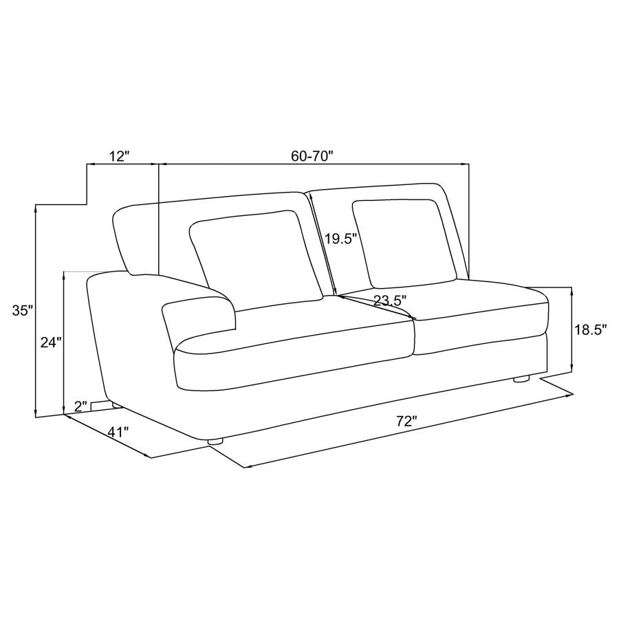 (image for) Emberson Upholstered LAF Loveseat Ivory