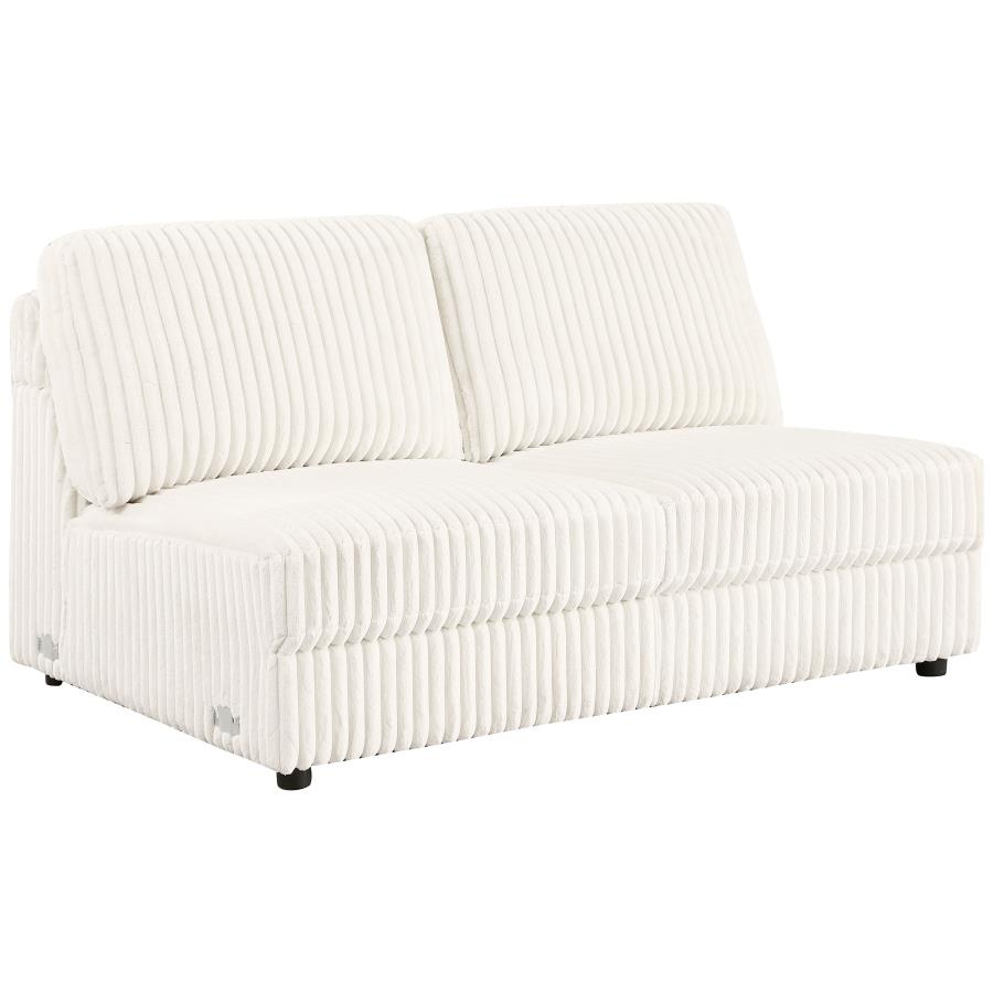 (image for) Emberson Upholstered Armless Loveseat Ivory - Click Image to Close