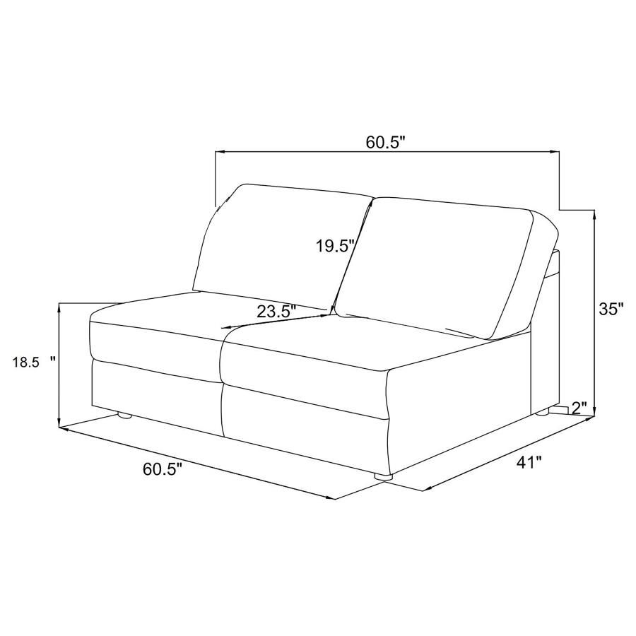 (image for) Emberson Upholstered Armless Loveseat Ivory