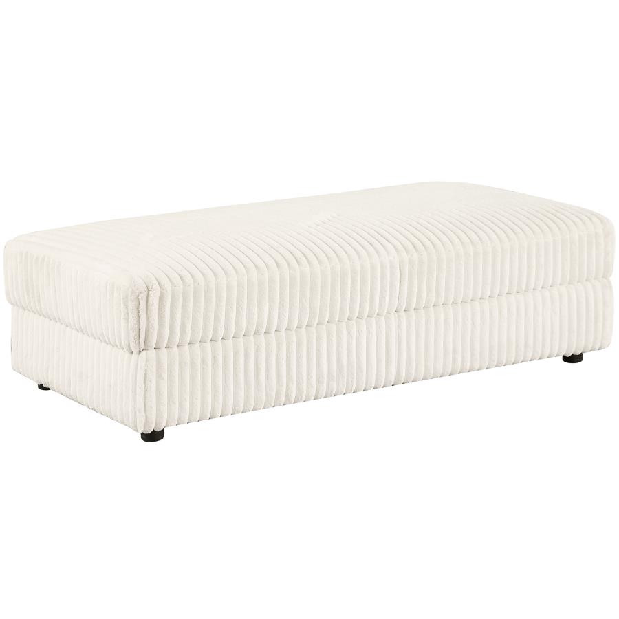 (image for) Emberson Upholstered Rectangular Storage Ottoman Ivory - Click Image to Close