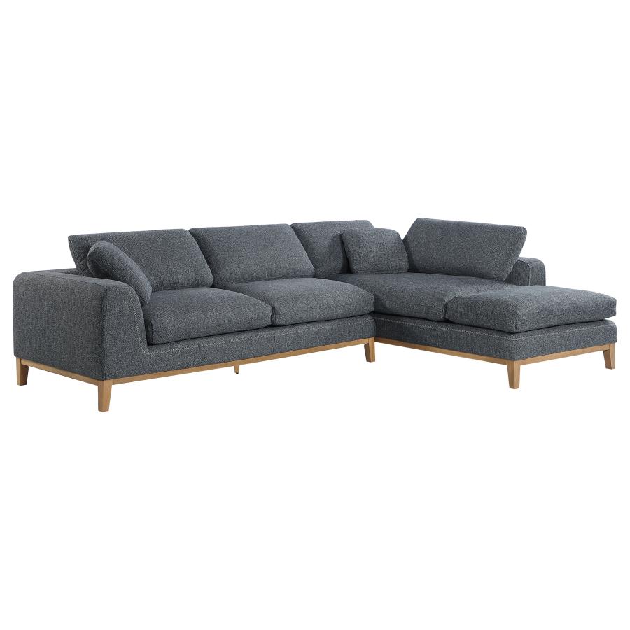 (image for) Persia Upholstered Track Arm Sectional Sofa Grey - Click Image to Close