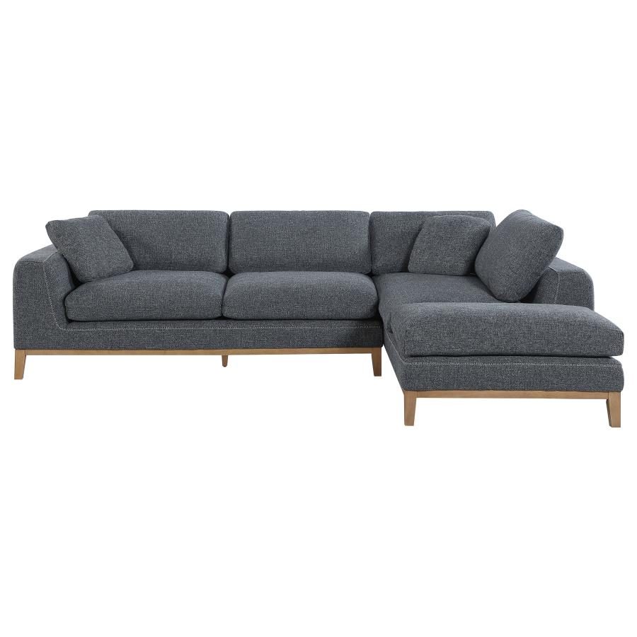 (image for) Persia Upholstered Track Arm Sectional Sofa Grey