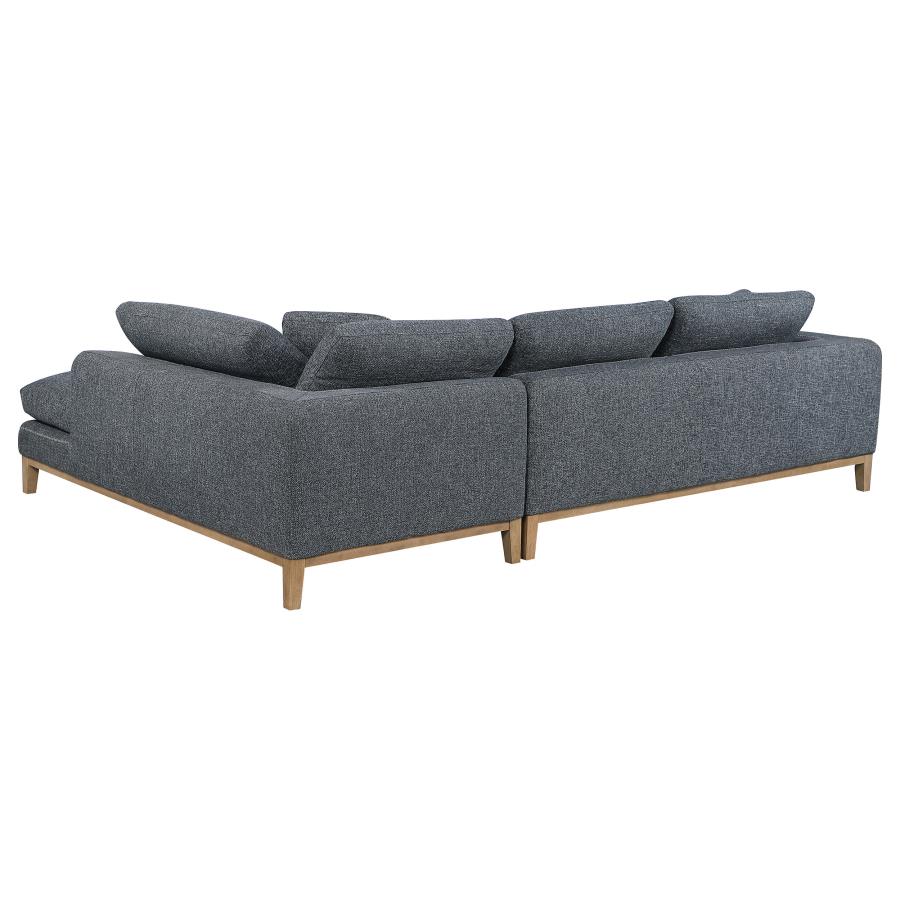 (image for) Persia Upholstered Track Arm Sectional Sofa Grey