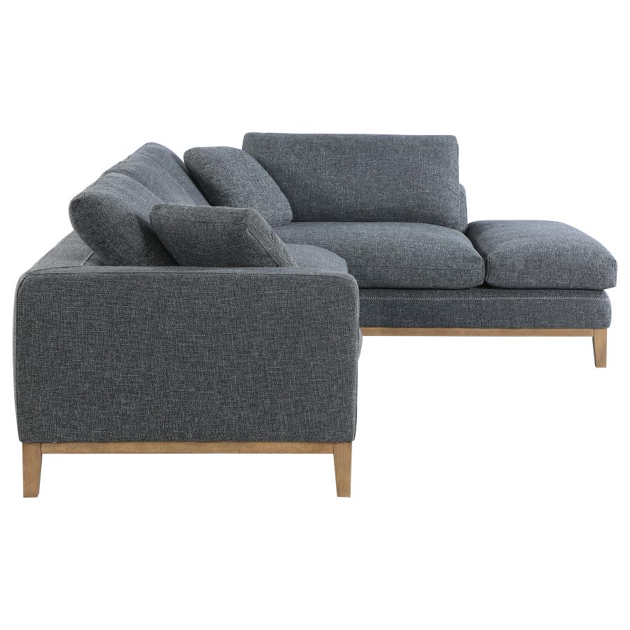 (image for) Persia Upholstered Track Arm Sectional Sofa Grey