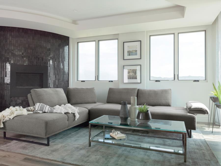 (image for) Arden Upholstered Sectional Sofa with Adjustable Back Taupe