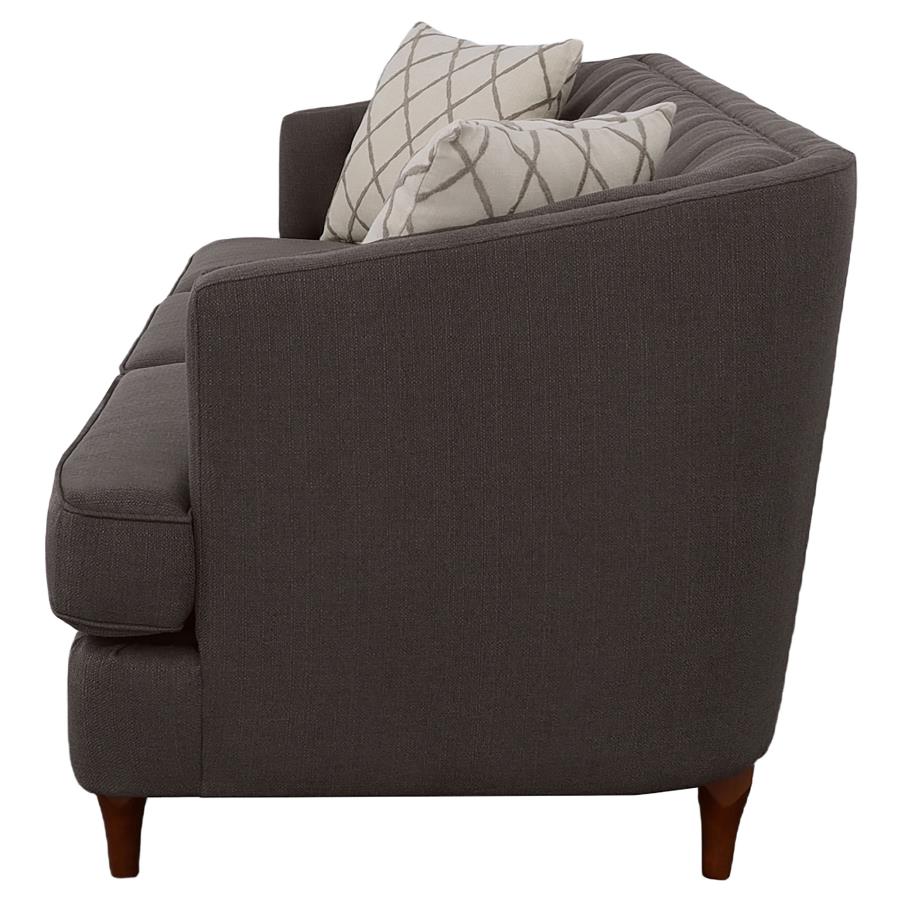 (image for) Shelby Upholstered Recessed Arm Tufted Sofa Grey