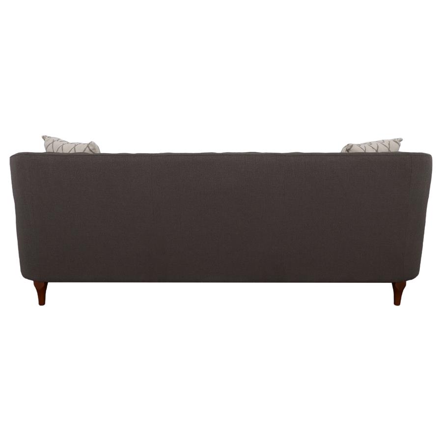 (image for) Shelby Upholstered Recessed Arm Tufted Sofa Grey