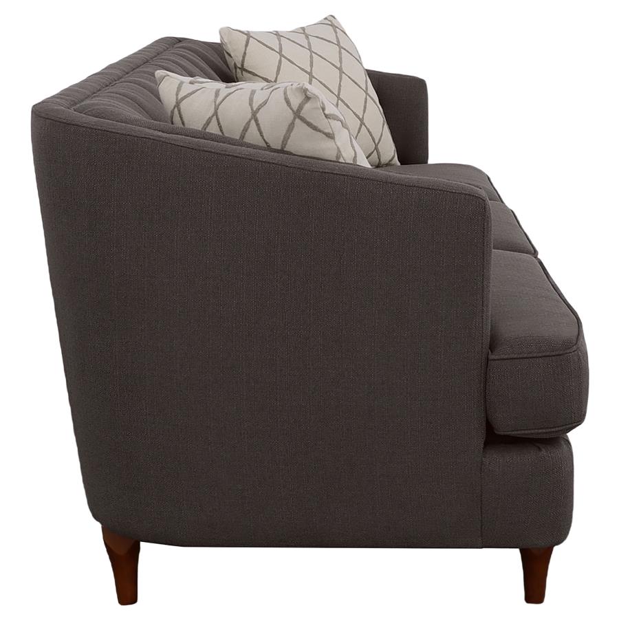 (image for) Shelby Upholstered Recessed Arm Tufted Sofa Grey