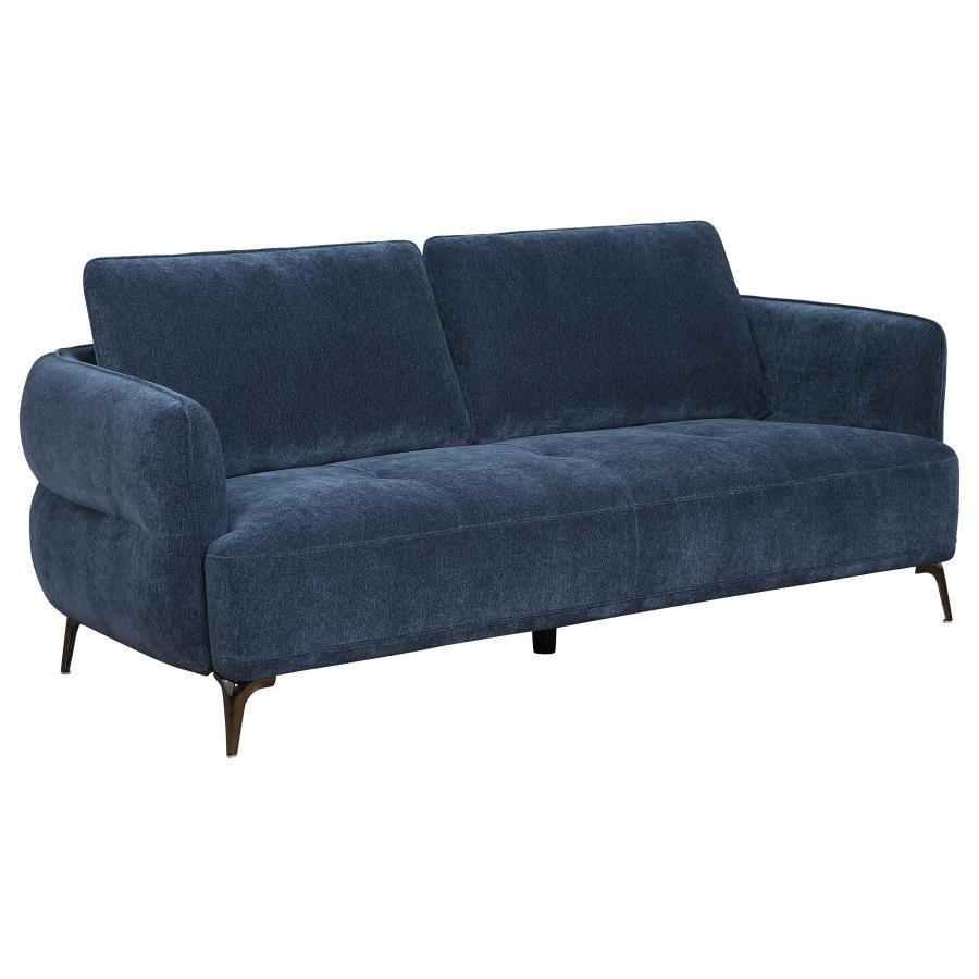 (image for) Lively 2-piece Chenille Upholstered Sofa Set Blue