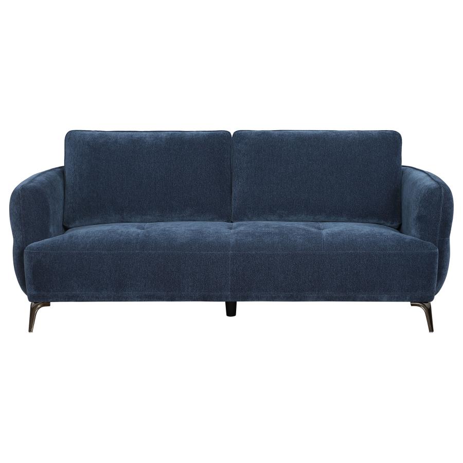 (image for) Lively 2-piece Chenille Upholstered Sofa Set Blue