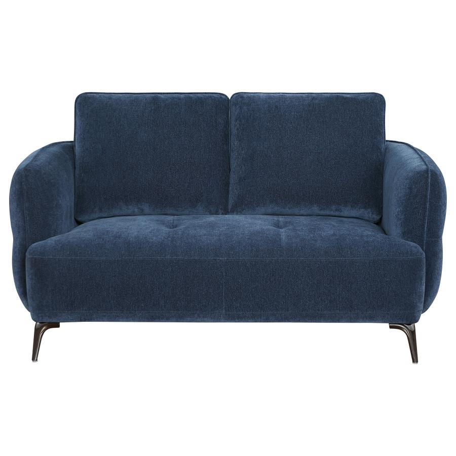 (image for) Lively 2-piece Chenille Upholstered Sofa Set Blue