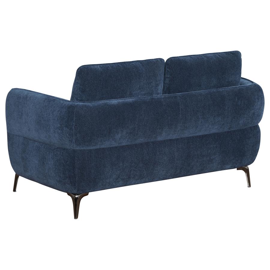 (image for) Lively 2-piece Chenille Upholstered Sofa Set Blue