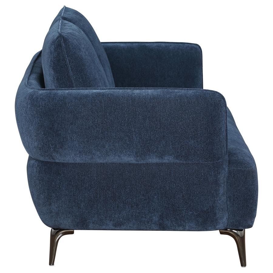 (image for) Lively 2-piece Chenille Upholstered Sofa Set Blue