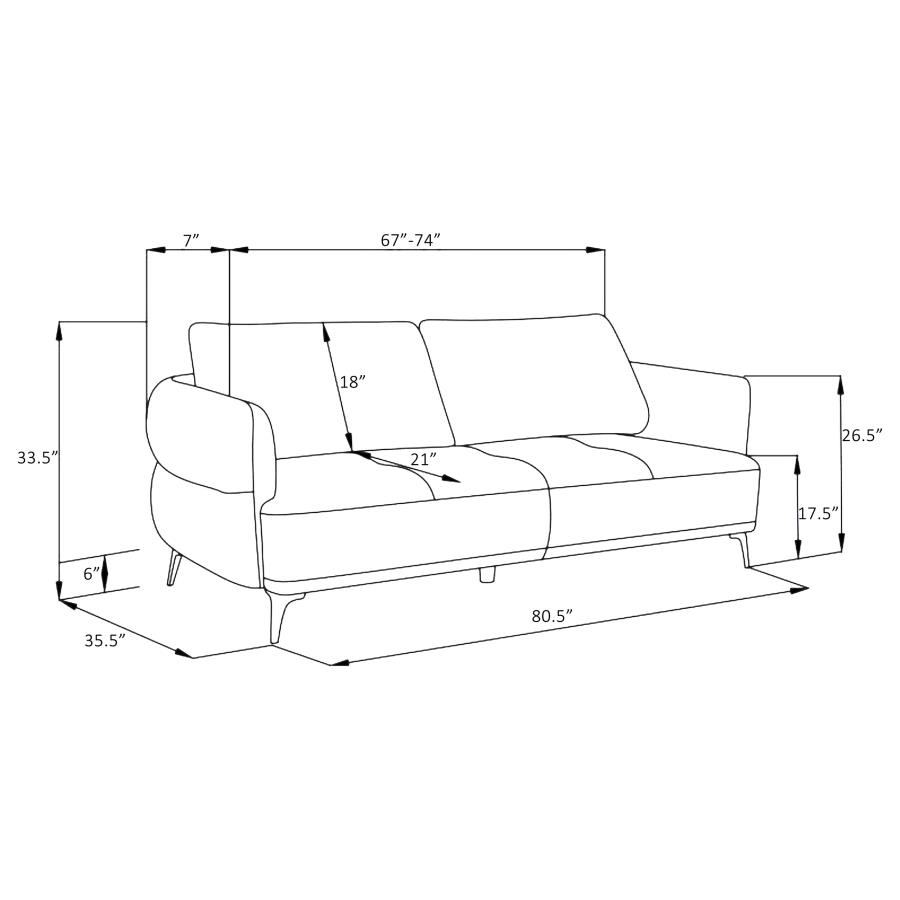 (image for) Lively 2-piece Chenille Upholstered Sofa Set Blue