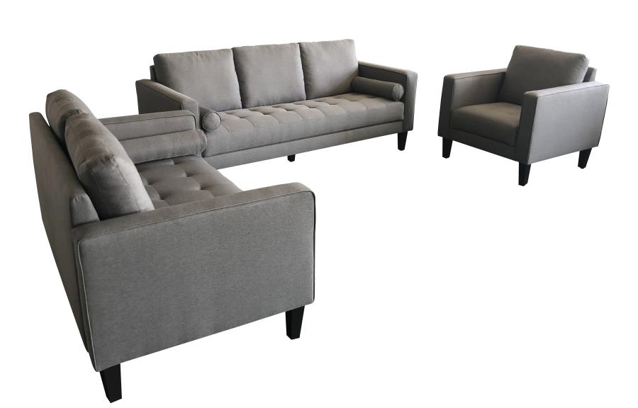 (image for) Lennox Track Arm Upholstered Loveseat Charcoal