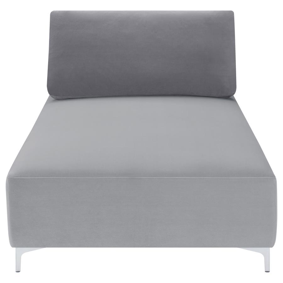 (image for) Giovanni Upholstered Accent Chaise Lounger Grey