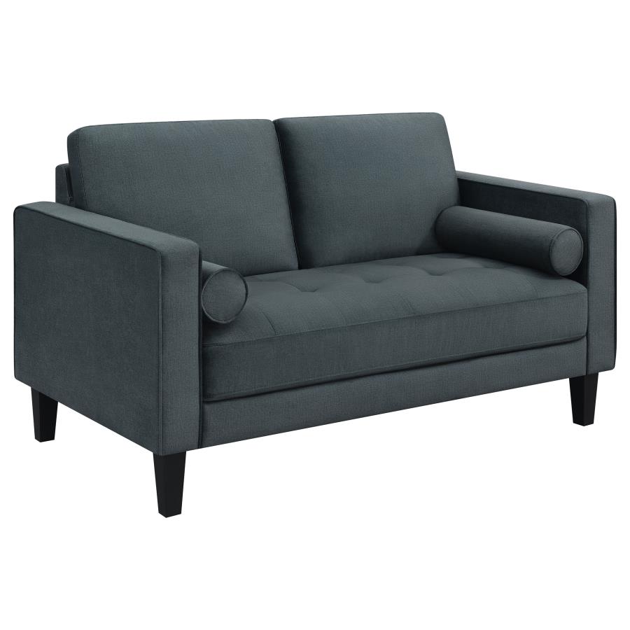 (image for) Gulfdale Cushion Back Upholstered Loveseat Dark Teal - Click Image to Close