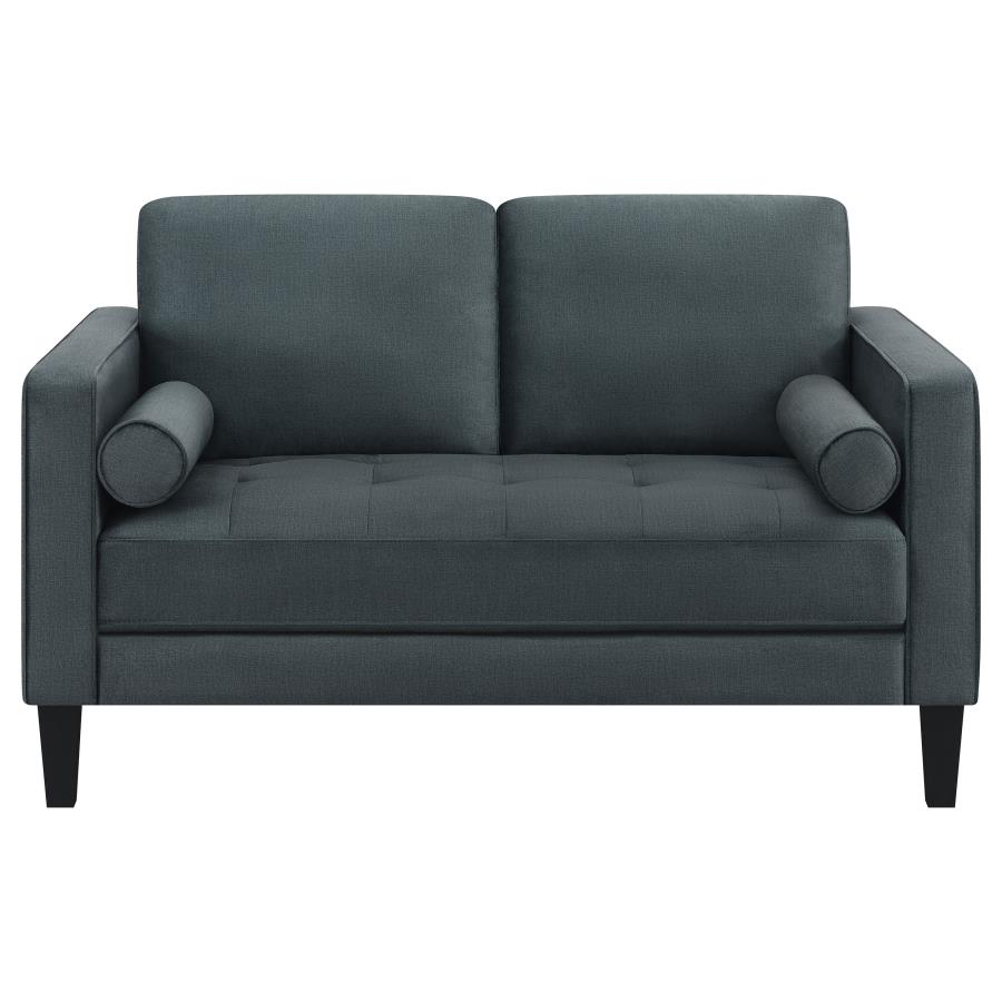 (image for) Gulfdale Cushion Back Upholstered Loveseat Dark Teal