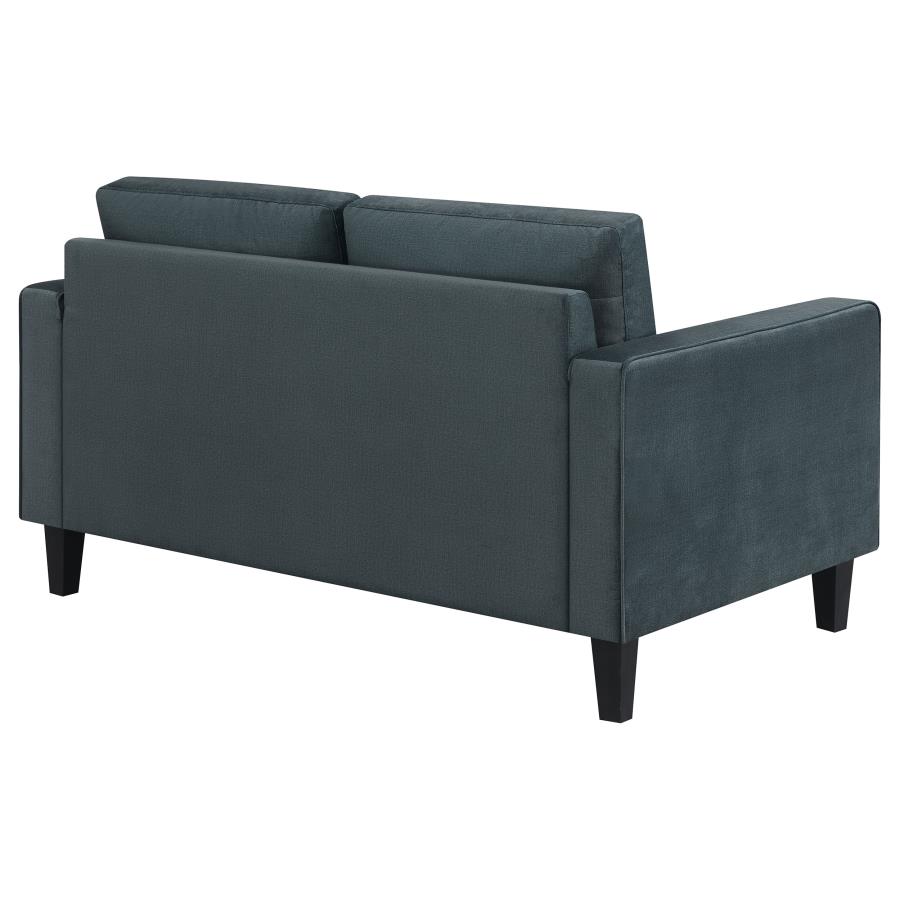 (image for) Gulfdale Cushion Back Upholstered Loveseat Dark Teal