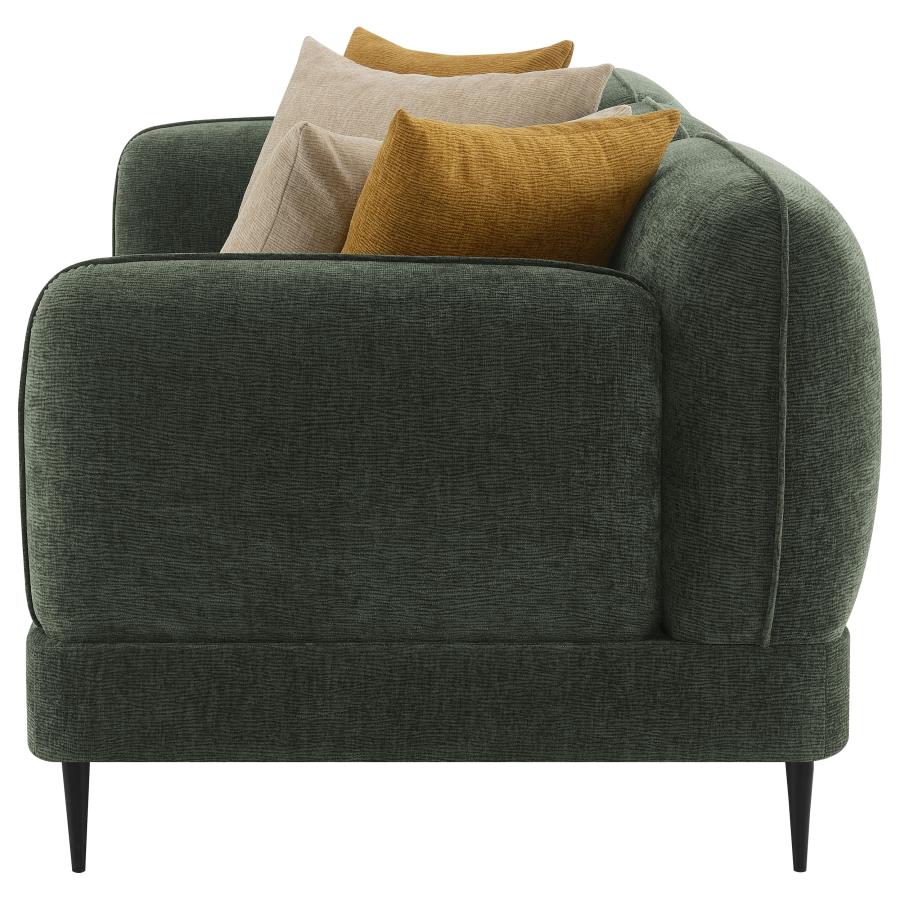 (image for) Jade Chenille Upholstered Modern Track Arm Sofa Green