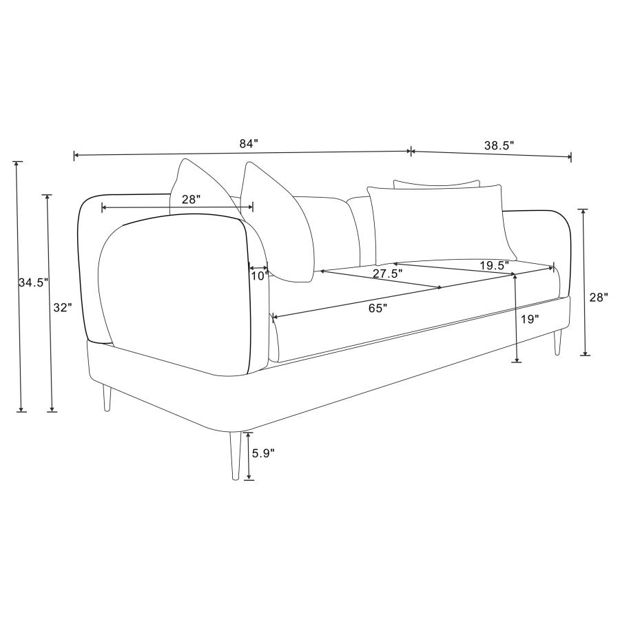 (image for) Jade Chenille Upholstered Modern Track Arm Sofa Green