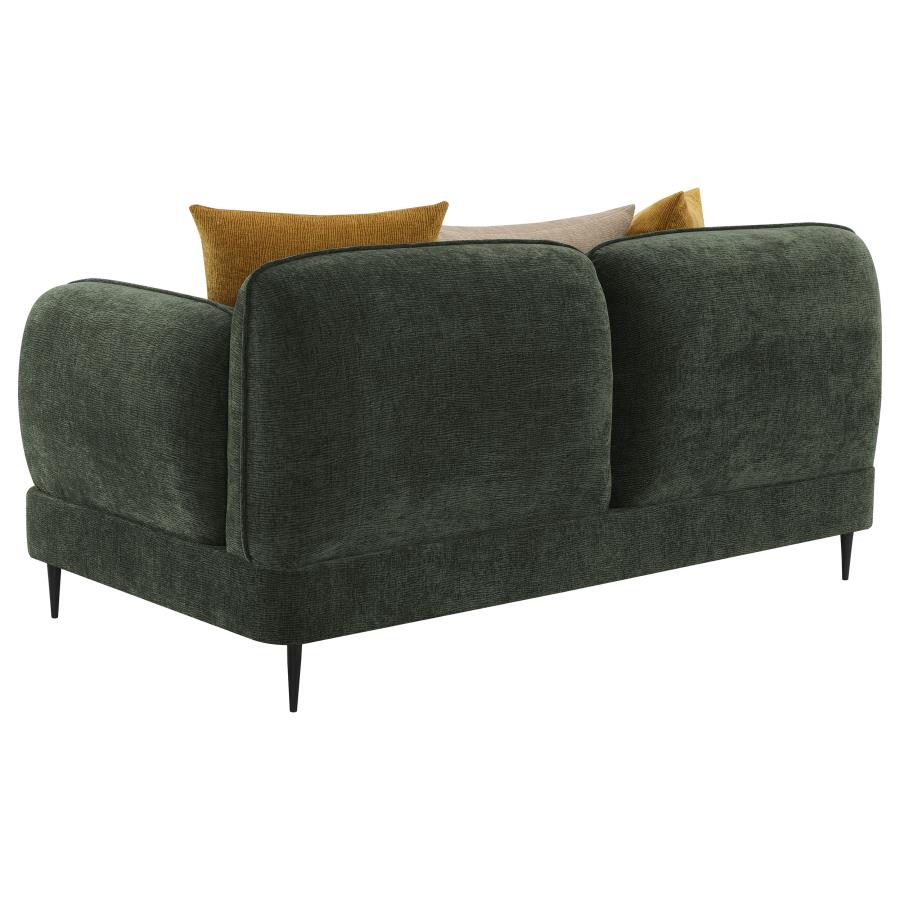 (image for) Jade Chenille Upholstered Modern Track Arm Loveseat Green