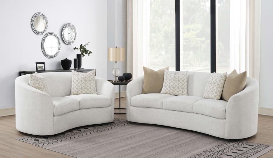 (image for) Rainn 2-piece Boucle Upholstered Sloped Arm Sofa Set Latte - Click Image to Close