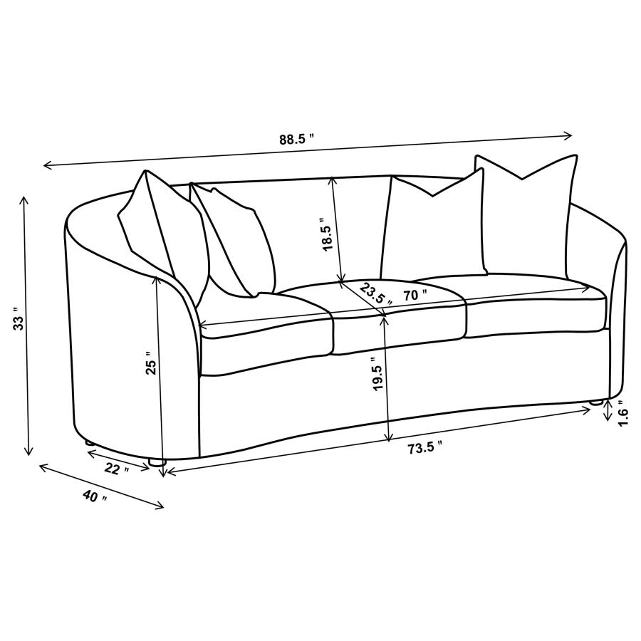 (image for) Rainn 2-piece Boucle Upholstered Sloped Arm Sofa Set Latte