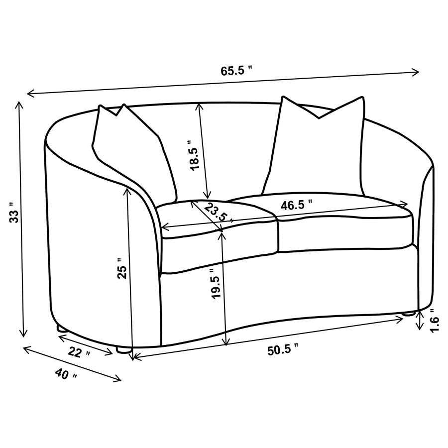 (image for) Rainn 2-piece Boucle Upholstered Sloped Arm Sofa Set Latte