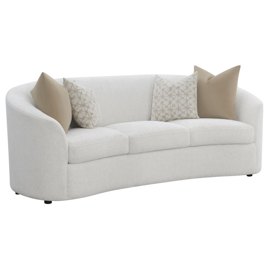 (image for) Rainn Boucle Upholstered Sloped Arm Sofa Latte - Click Image to Close