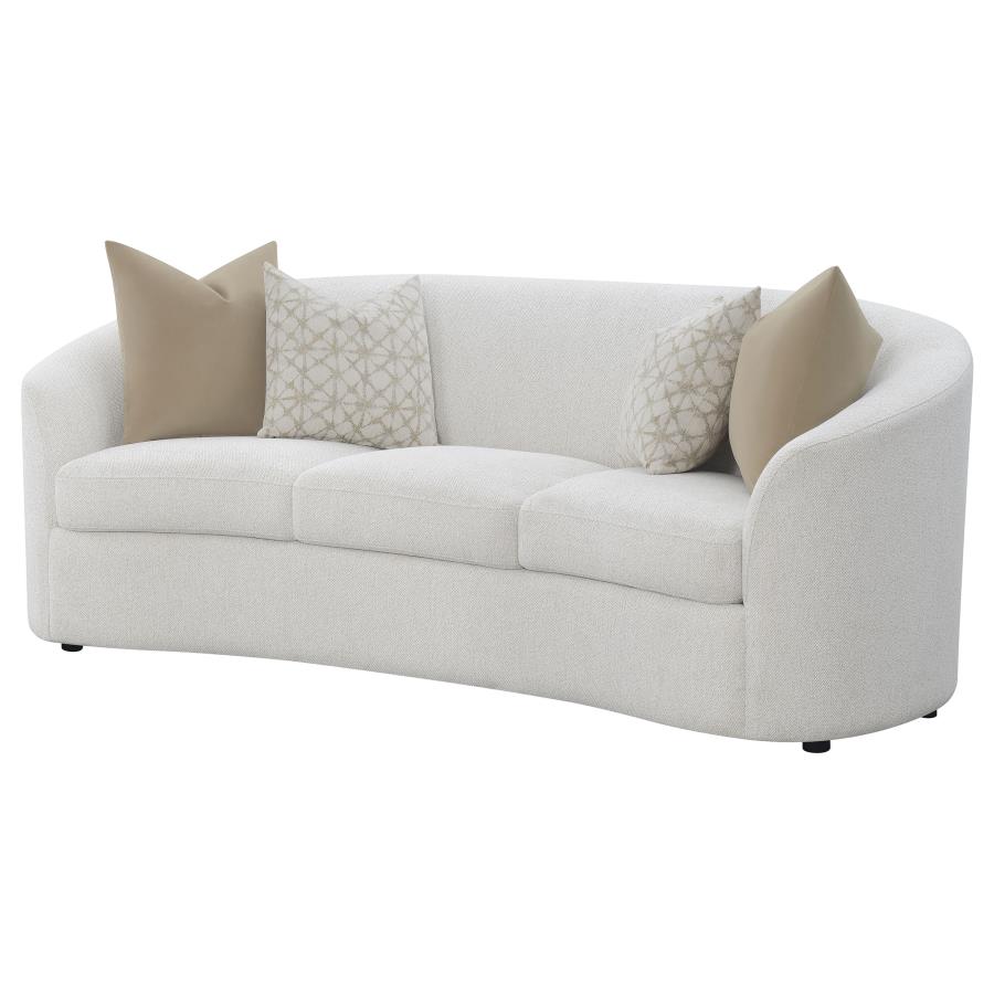 (image for) Rainn Boucle Upholstered Sloped Arm Sofa Latte