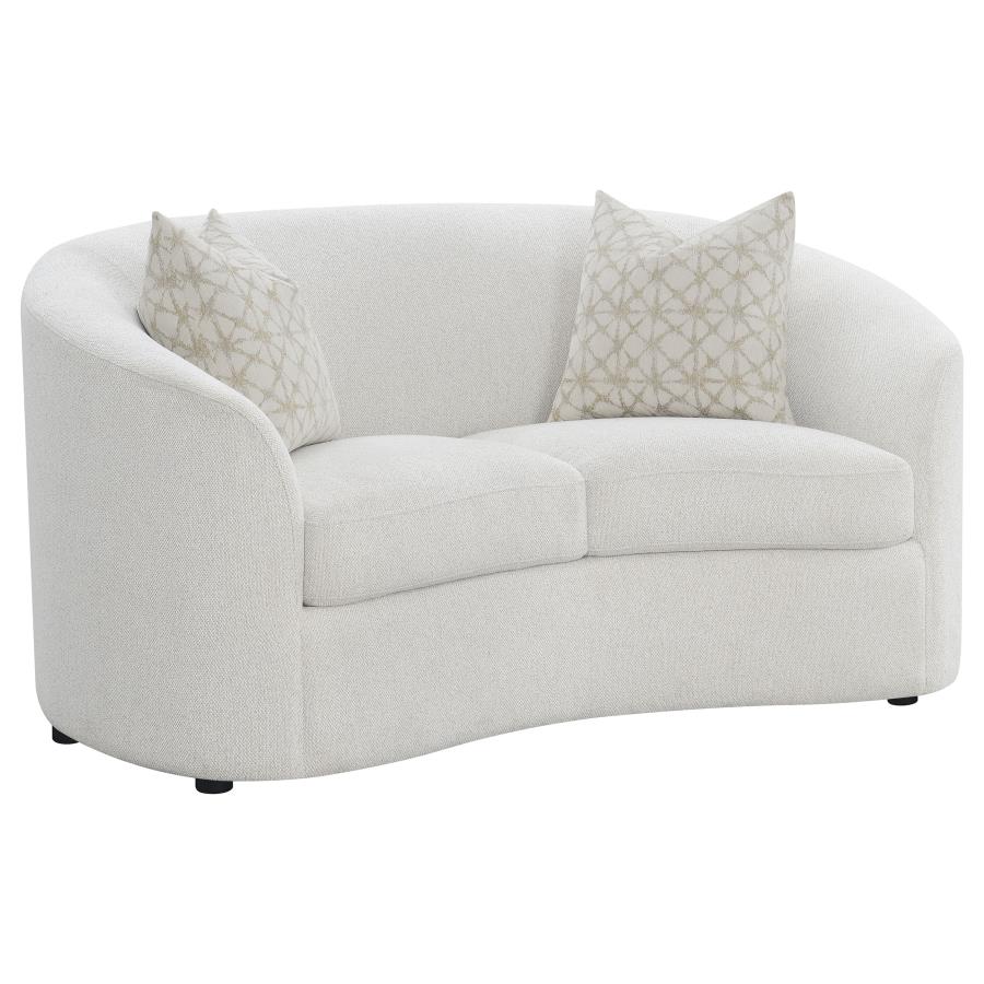 (image for) Rainn Boucle Upholstered Sloped Arm Loveseat Latte - Click Image to Close