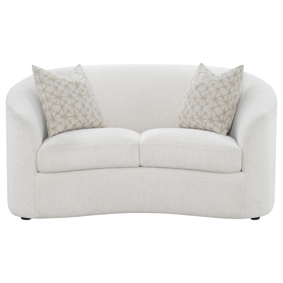 (image for) Rainn Boucle Upholstered Sloped Arm Loveseat Latte