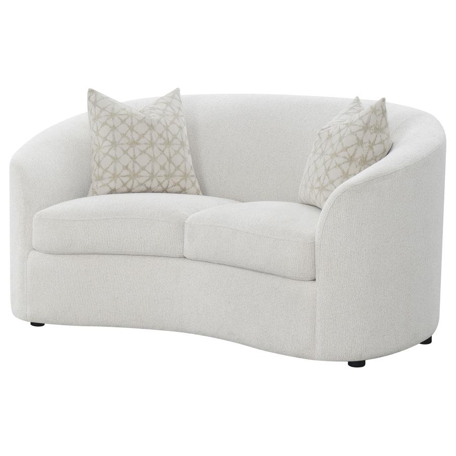 (image for) Rainn Boucle Upholstered Sloped Arm Loveseat Latte