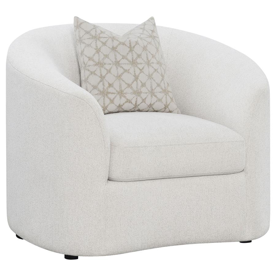 (image for) Rainn Boucle Upholstered Sloped Arm Accent Chair Latte