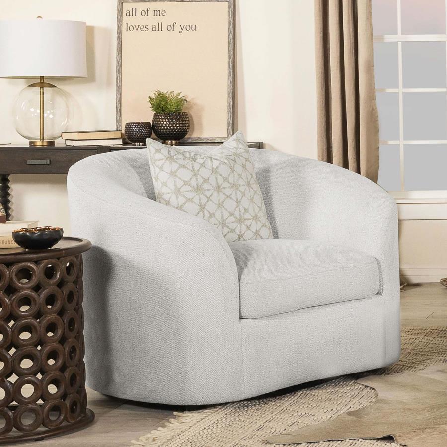 (image for) Rainn Boucle Upholstered Sloped Arm Accent Chair Latte