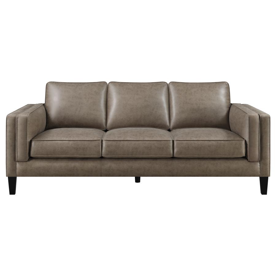 (image for) Locke Upholstered Track Arms Sofa Vintage Brown