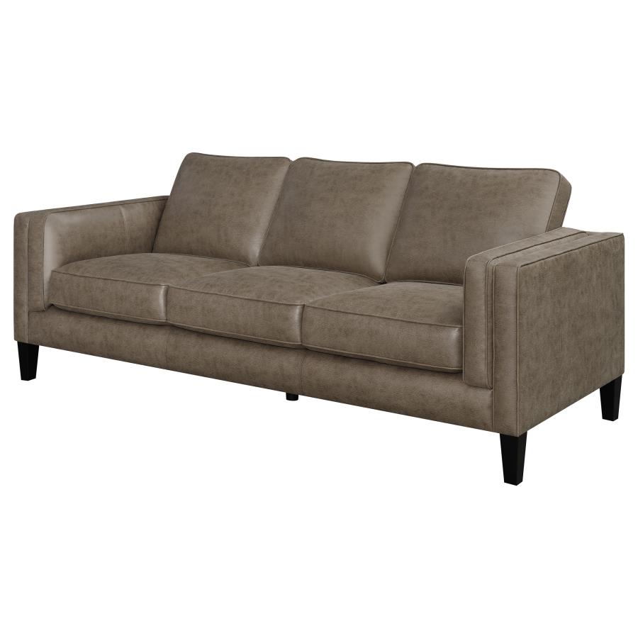 (image for) Locke Upholstered Track Arms Sofa Vintage Brown