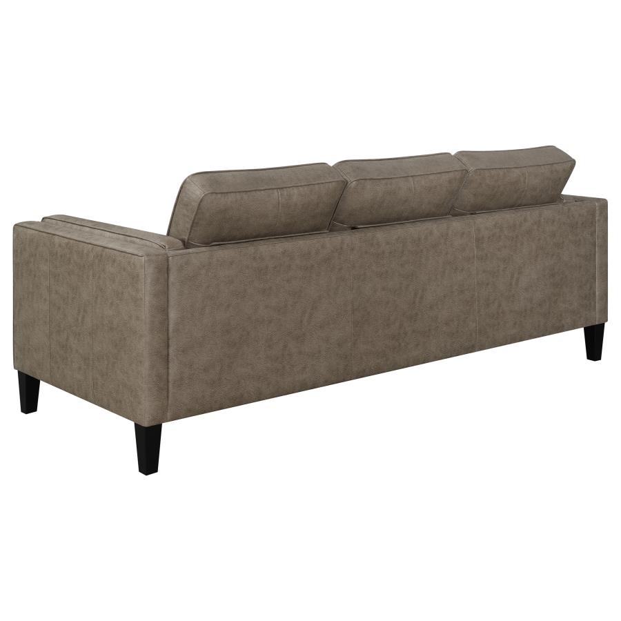 (image for) Locke Upholstered Track Arms Sofa Vintage Brown