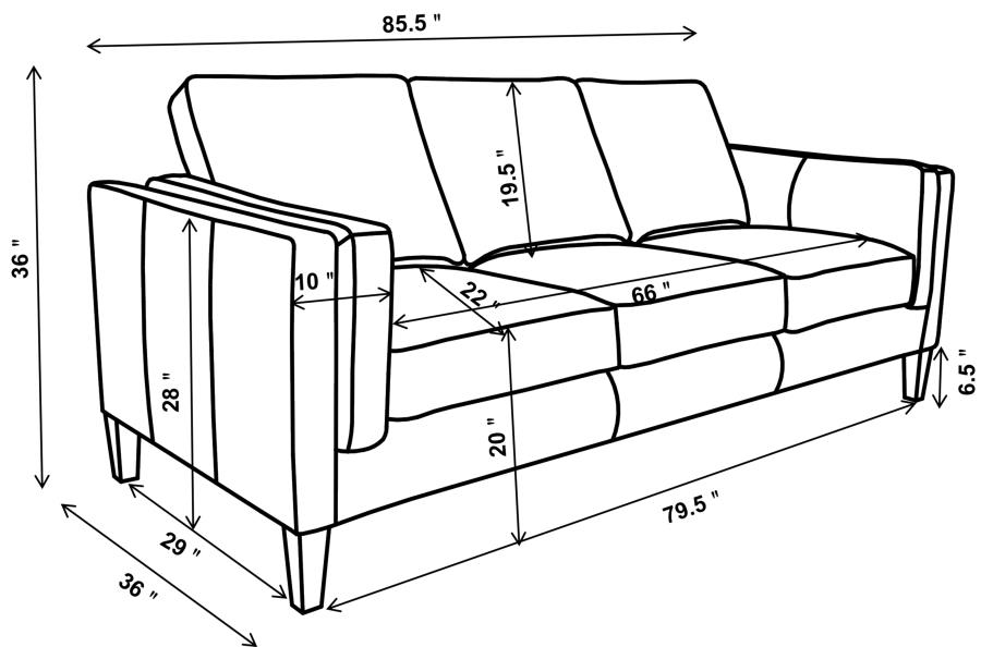 (image for) Locke Upholstered Track Arms Sofa Vintage Brown