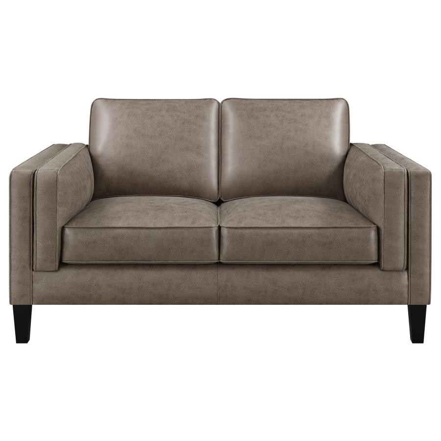 (image for) Locke Upholstered Track Arm Loveseat Vintage Brown