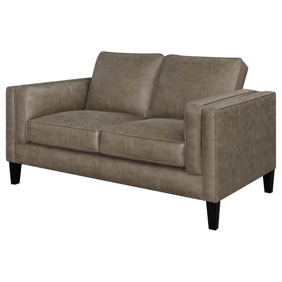 (image for) Locke Upholstered Track Arm Loveseat Vintage Brown