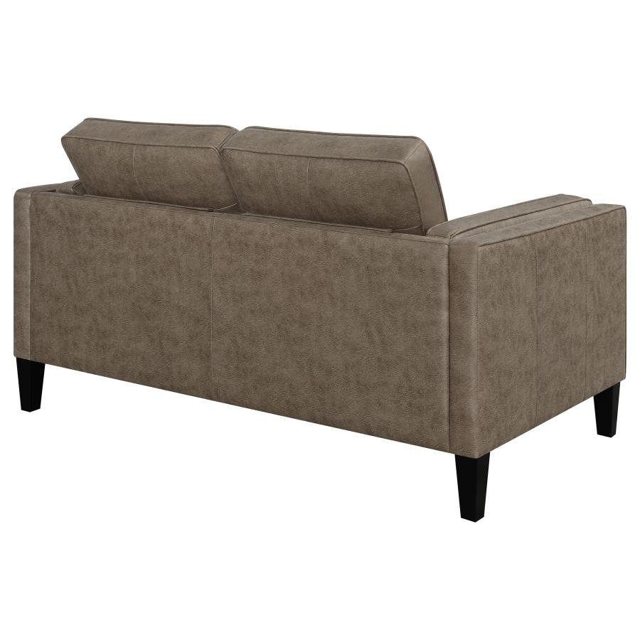 (image for) Locke Upholstered Track Arm Loveseat Vintage Brown